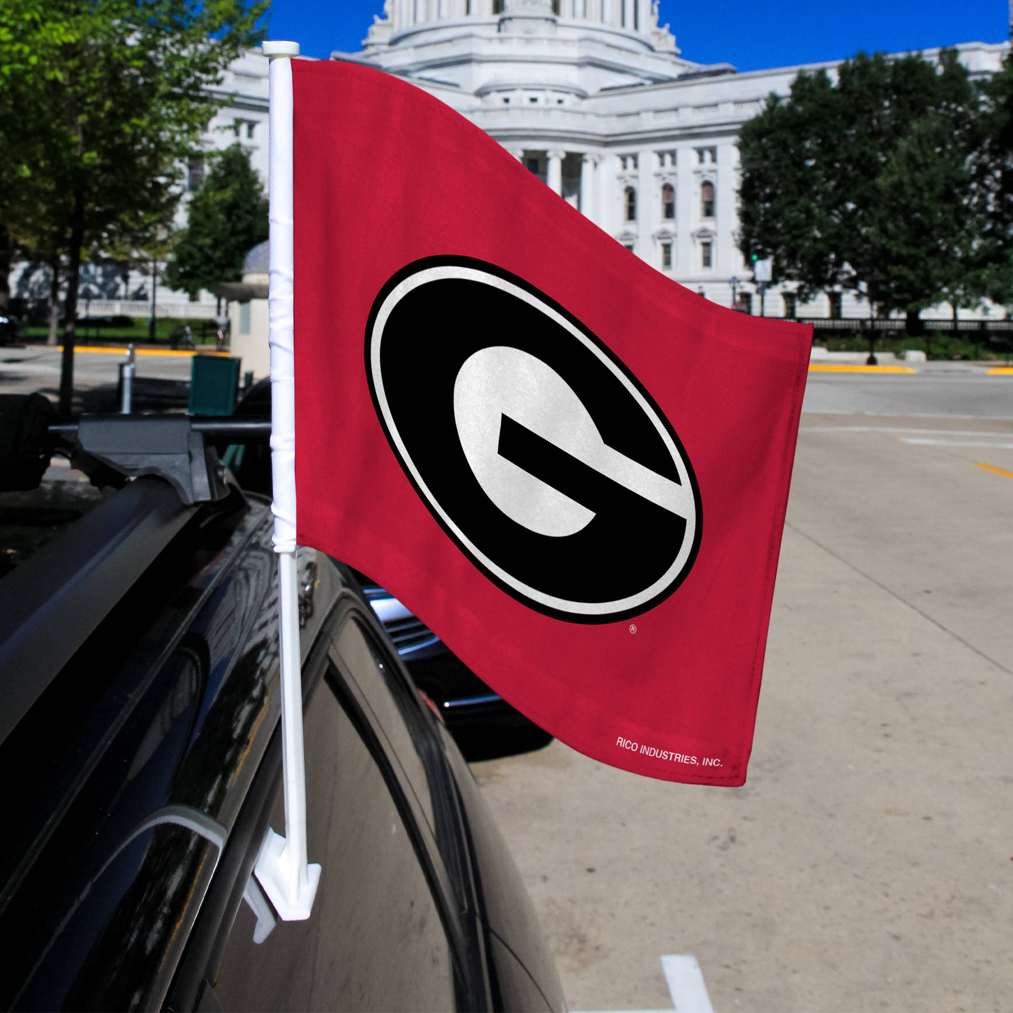 Rico Industries - Wholesale Flag - Georgia "G" Car Flag, Red1