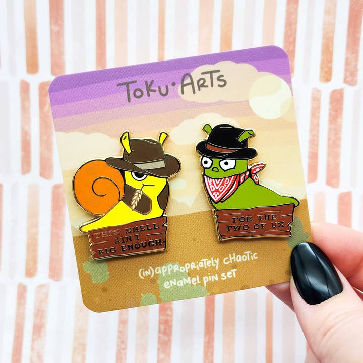 Cowbug Snails Enamel Pin Set for wholesale by Toku Arts