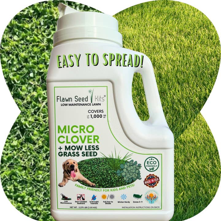 Flawn Seed Kits - Wholesale Plant Seeds - Micro Clover + Mow Less Fine Fescue Grass Seed9