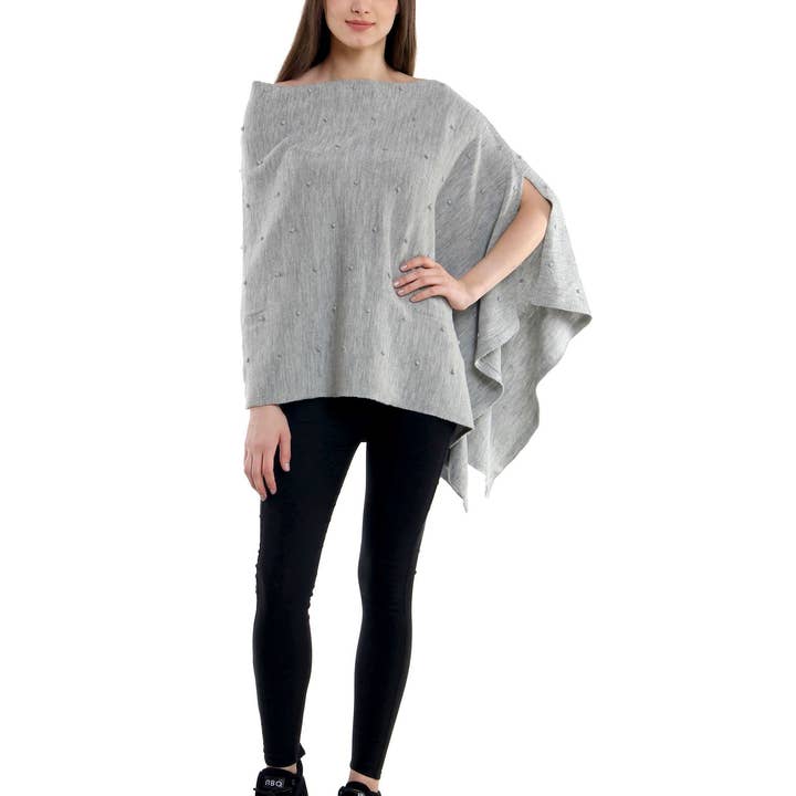 Bubble Knit Poncho van merinowol voor wholesale door Darzzi