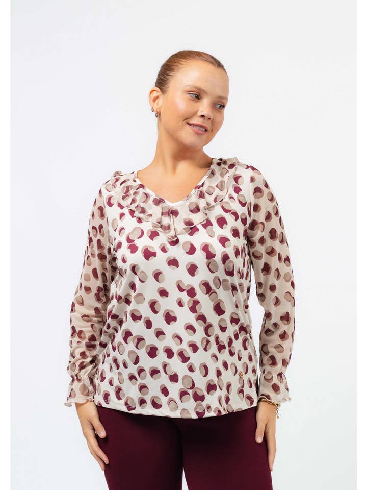 251214 - Tunique en maille imprimée Collection Automne Hiver Grandes Tailles pour la vente par Teresa Cardoso Oliveira