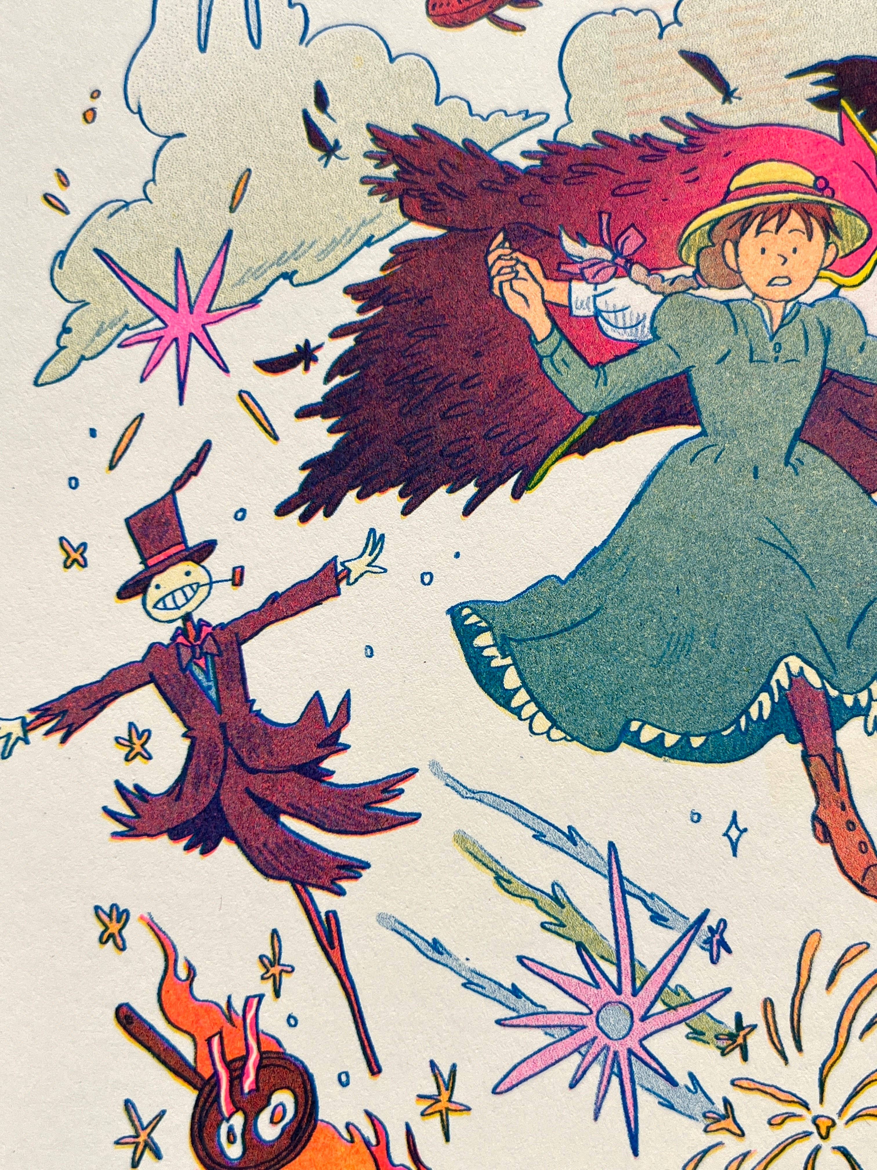 Natalie Andrewson - Wholesale Art Print - Howl's Moving Castle Small Riso Print15