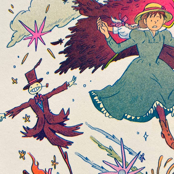 Natalie Andrewson - Wholesale Art Print - Howl's Moving Castle Small Riso Print15