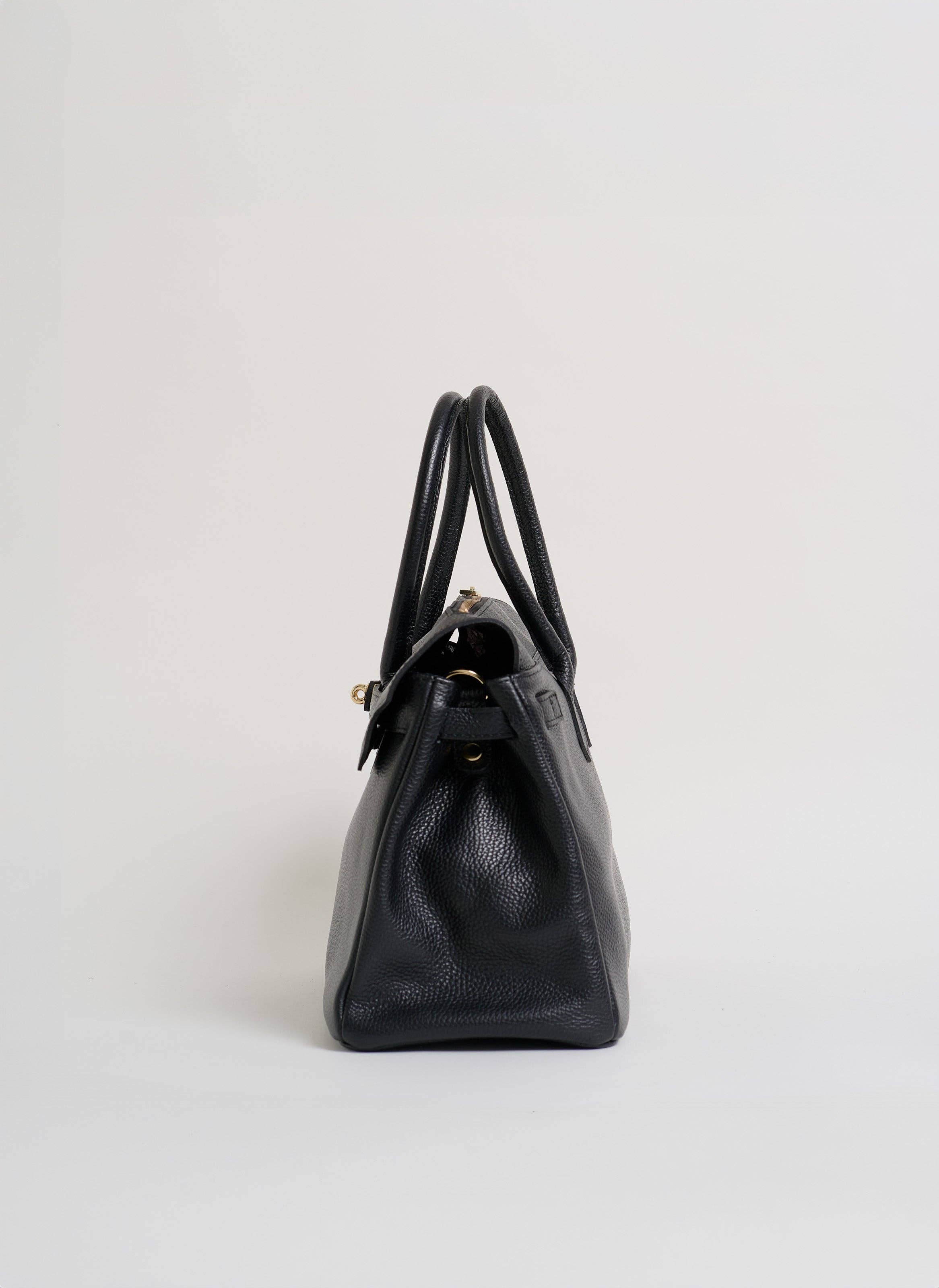 Voemièn - Wholesale Top Handle Bag - Women's - Elizabeth Bag in Black Togo Leather2