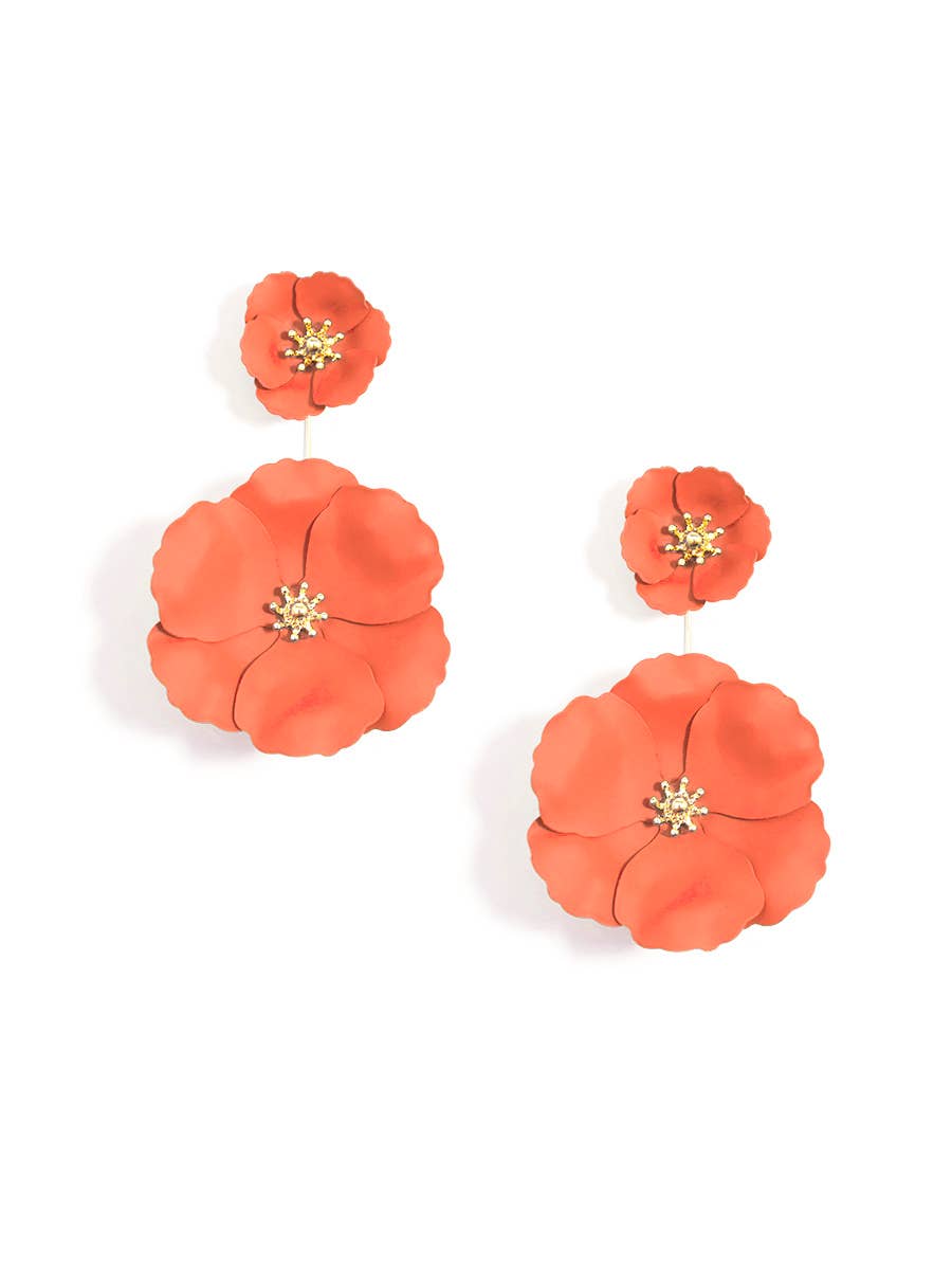 ZENZII Jewelry - Wholesale Dangle Earrings - Double Flower Drop Earring1