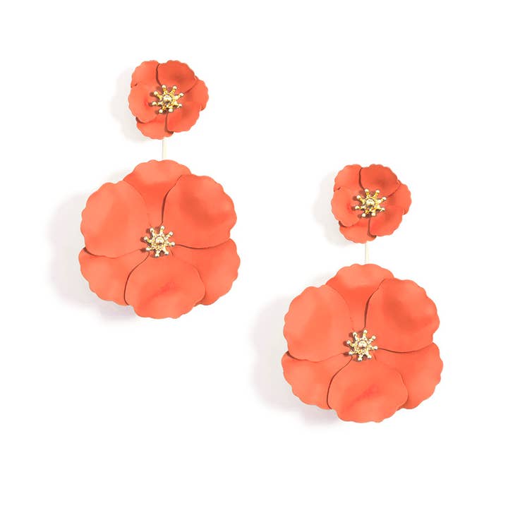 ZENZII Jewelry - Wholesale Dangle Earrings - Double Flower Drop Earring1