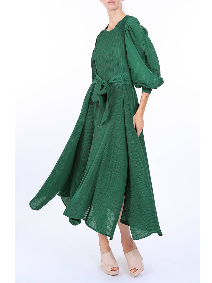 Beulah Style - Wholesale Dress - Women's - Bowtie Waist Pleats Maxi Dress
OC3780