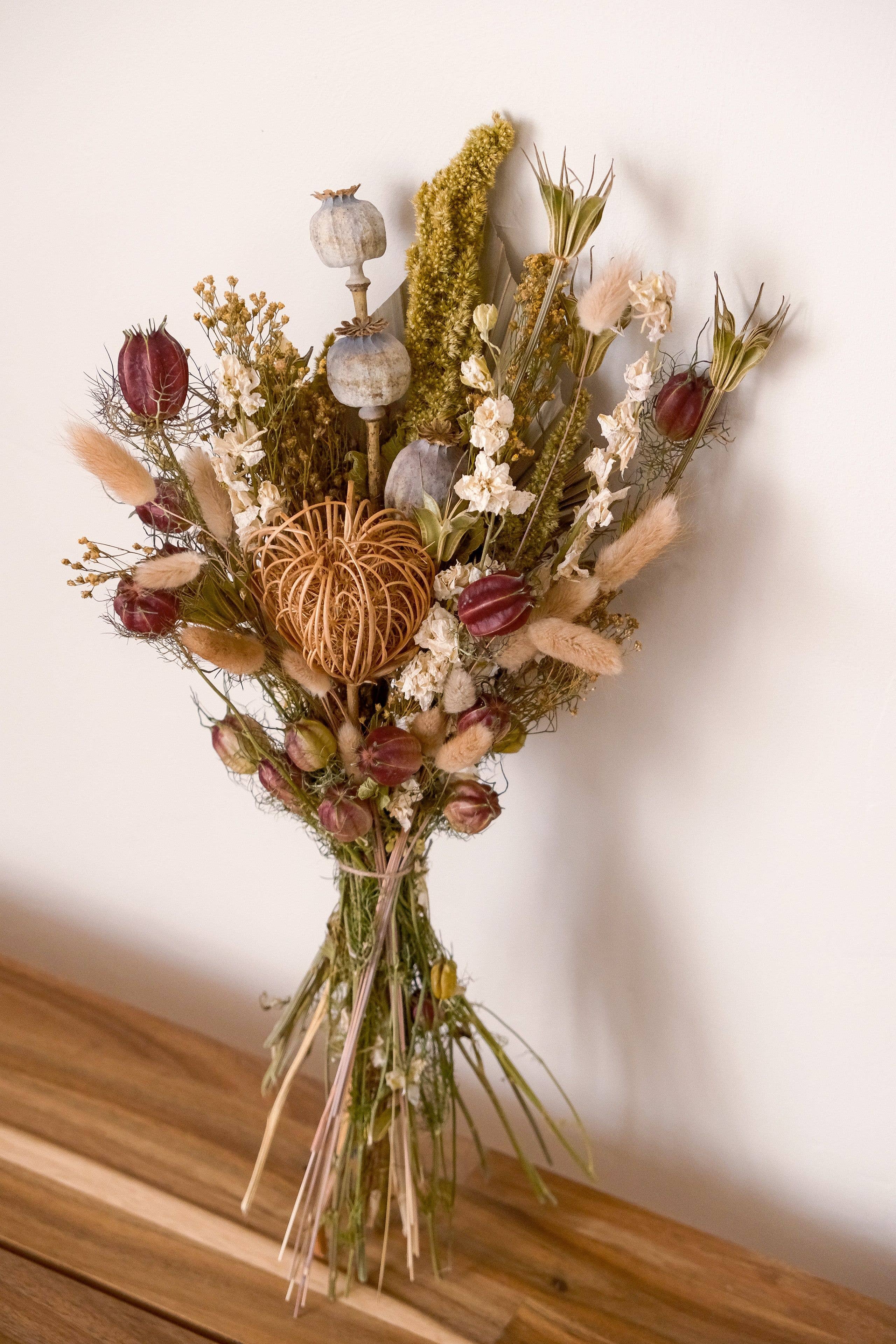 Hazel & Twine - Wholesale Dried/Pressed Flowers - Florist Pic - Medium Natural Dried Flower Bouquet Bunch 0
