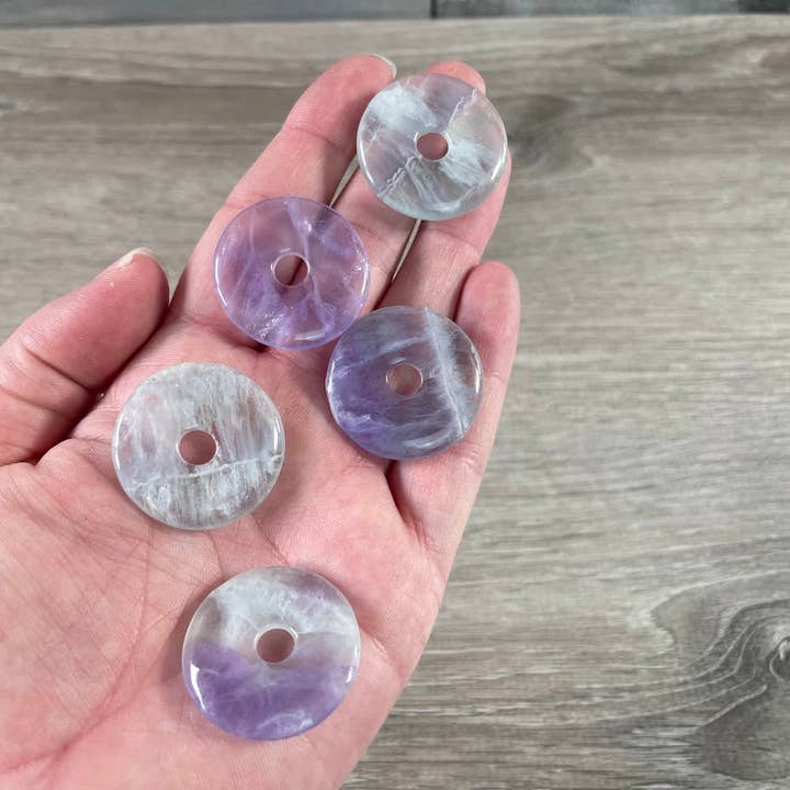 Keystone Crystals - Wholesale Spiritual Stone/Crystal - Donut Pi Stone 30mm Gemstone Pendant – Strung or Plain57