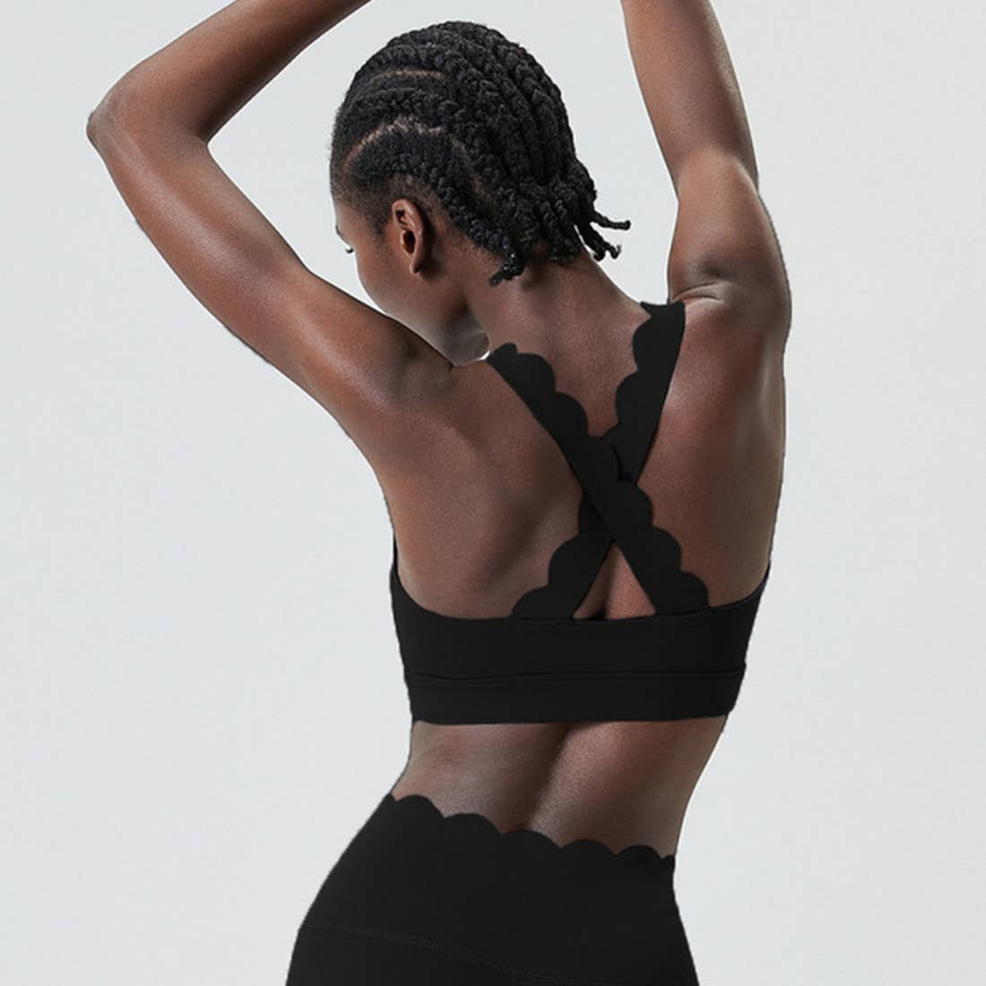 Sodalemon - Vente Brassière de sport – femme - Soutien-gorge de sport à dos croisé Wave Design Fitness Yoga pour femmes1