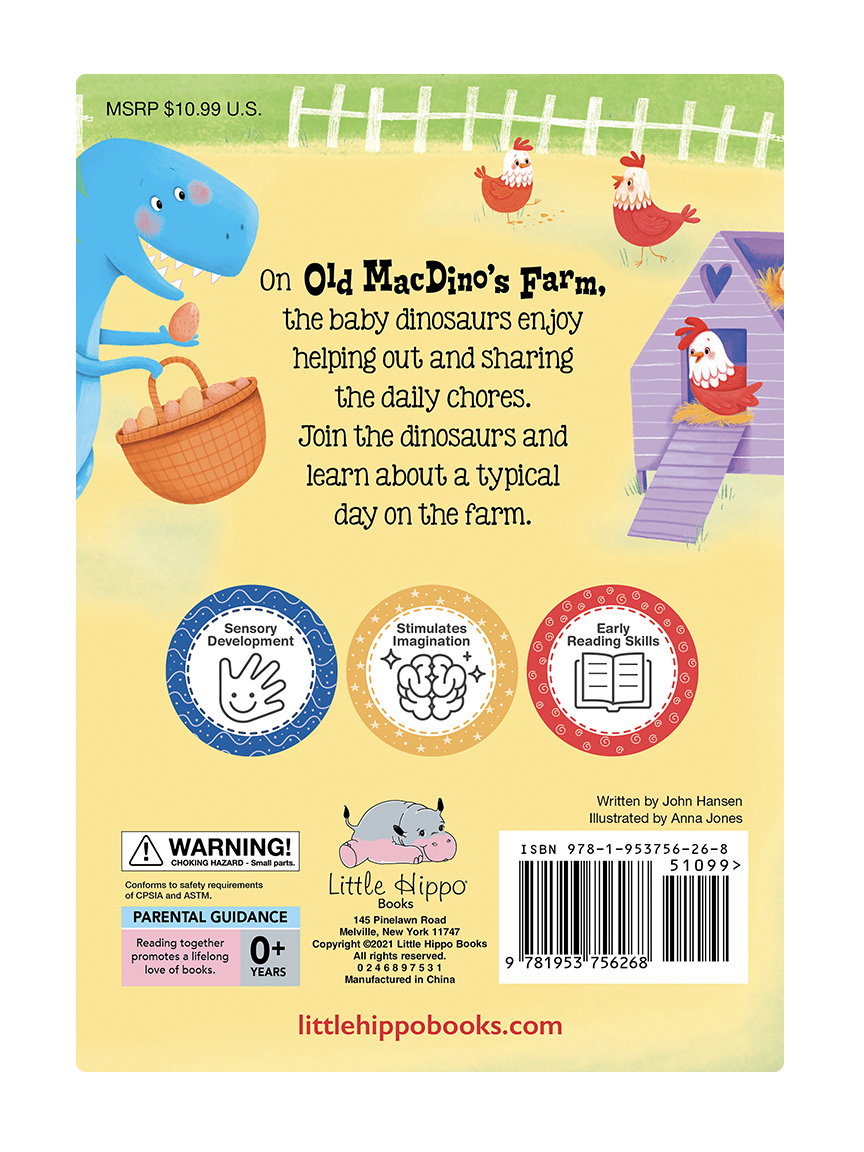 Little Hippo Books - Wholesale Baby & Toddler Book (0-2) - Old MacDino's Farm  -Touch and Feel Sensory Board Book4
