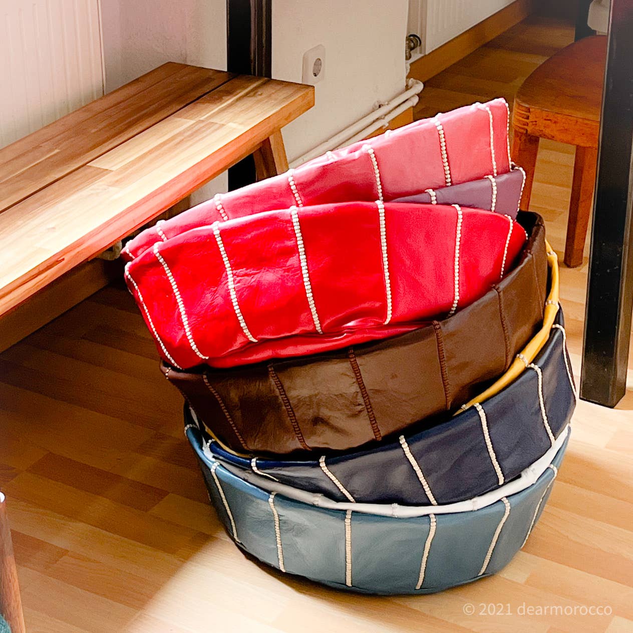 dear Morocco – wholesale Pouf – Moroccan pouf ottoman // round  L  20"x13" Baroque Rose6