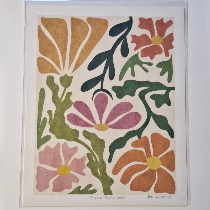 Bloemenmarkt Bloei 8x10 Inch Gesigneerde Kunstdruk voor wholesale door Gen Aumonier Art
