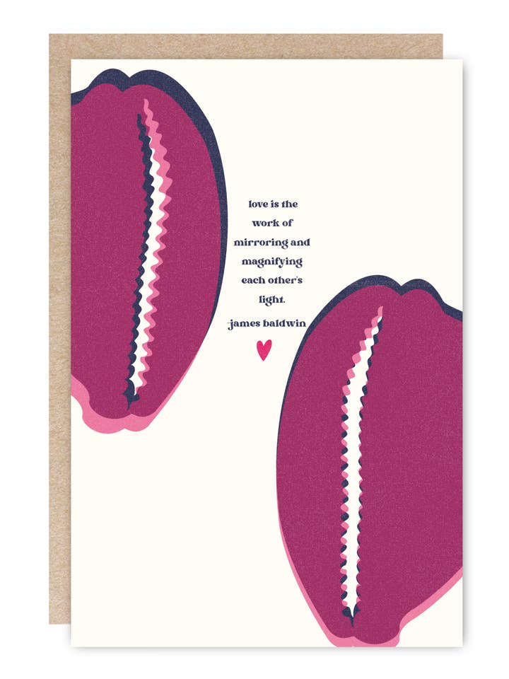 Valentinsdagkort – James Baldwin - Blank indeni for engroshandel hos Kindred Paper Co.