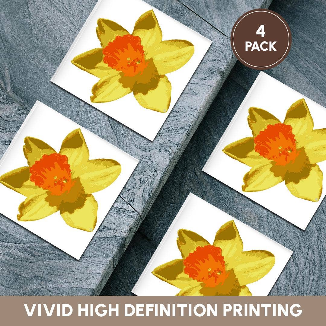 3dRose – Großhandel Untersetzer – 3dRose, Frühlings-Narzissen-Vektor isoliert, Untersetzer5