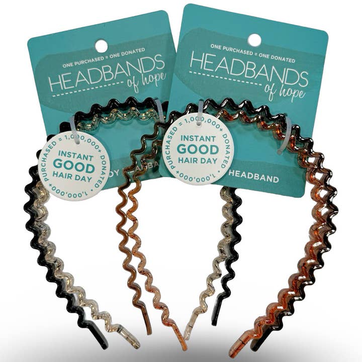 Headbands of Hope | One Purchased One Donated – wholesale Pannband - Dam – Tunt vågigt pannbandsset - bruna nyanser2