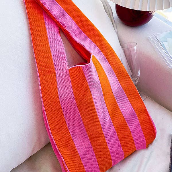 UZ Wholesale Store - Wholesale Tote bag – Women's - Contrast Color Striped Bags Woven Handbag3