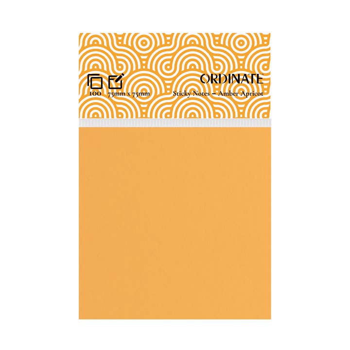 Ordinate - Wholesale Sticky Notes - Amber Apricot Palette Collection Sticky Notes 75mm/100 Sheets0