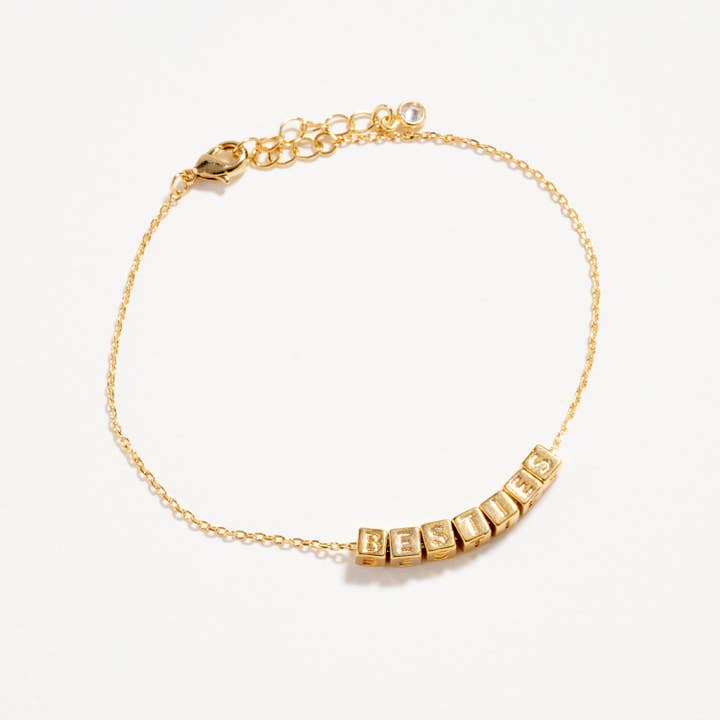 GD Gold Dipped BESTIES Bracelet – Friendship Letter Chain for wholesale on Faire1