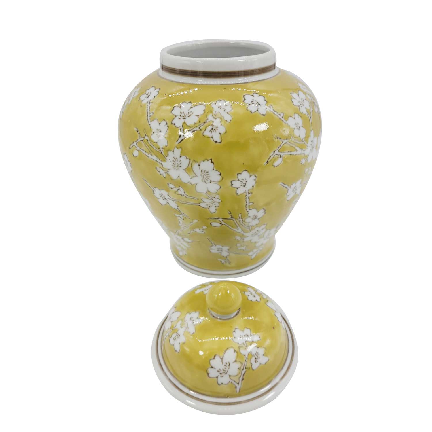 Galt International Company - Vente Bocal décoratif - Jarre en céramique chinoiserie florale 30 cm7