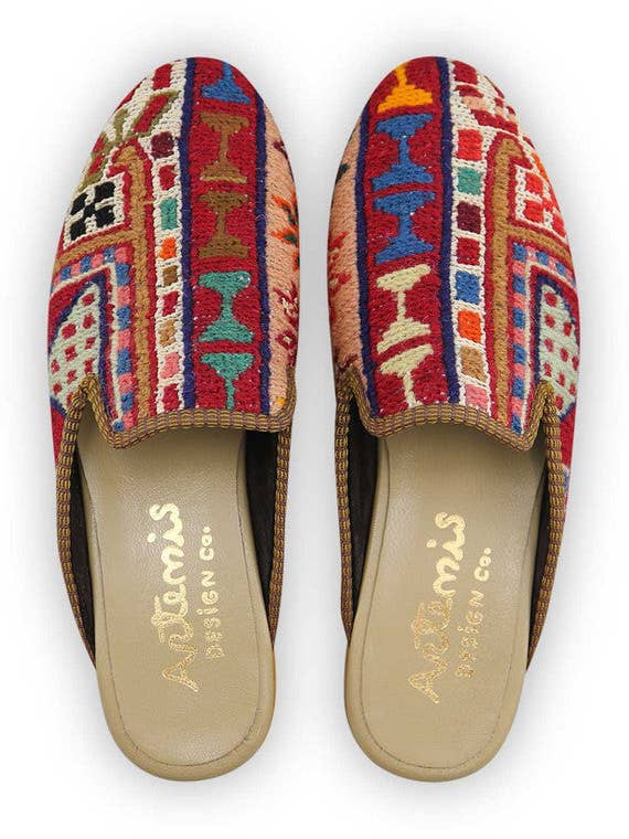 Pantoufles Sumak Kilim pour hommes - Taille 10 pour la vente par Artemis Design Co.