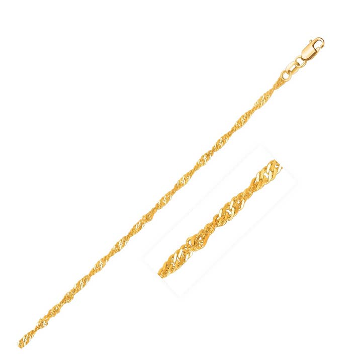 14k Geelgouden Singapore Ketting (1,80 mm) voor wholesale door RubyAnn Jewelry