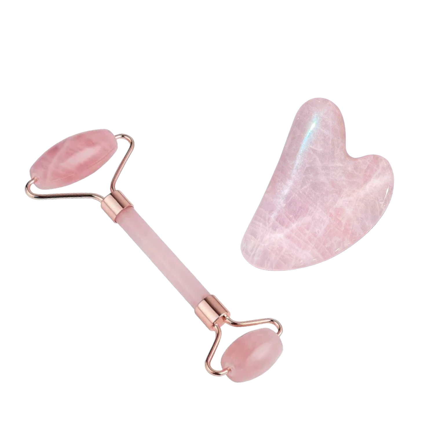 Foliesbijoux – Engroshandel Gua Sha – Gua sha sæt og rosakvarts massage roller1
