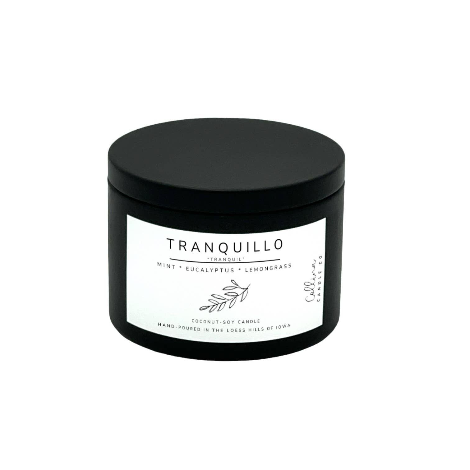 Collina Candle Co., LLC - Wholesale Jar/Filled Candle - Tranquillo 6 oz Coconut-Soy Candle Mint Eucalyptus Lemon1