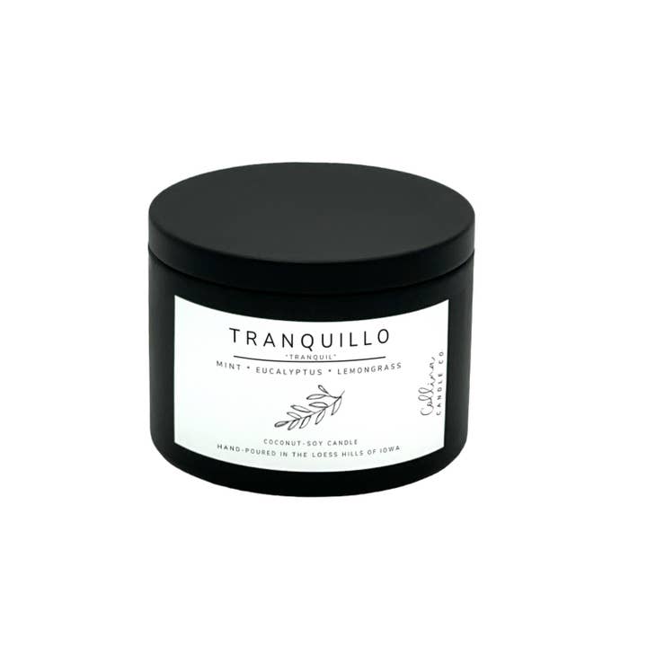 Collina Candle Co., LLC - Wholesale Jar/Filled Candle - Tranquillo 6 oz Coconut-Soy Candle Mint Eucalyptus Lemon1