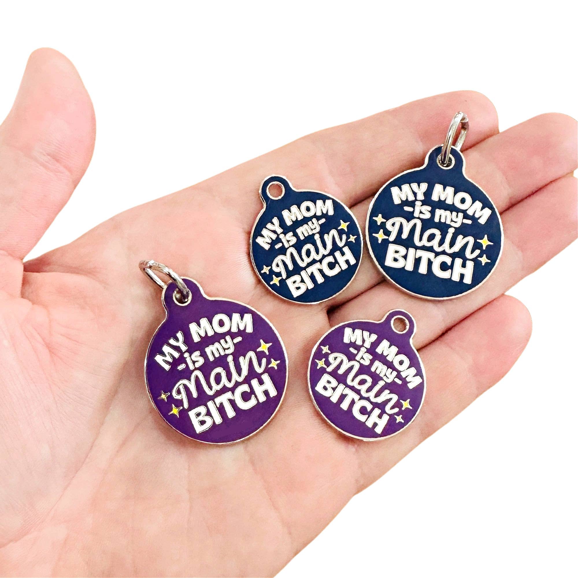 Bad Tags – Großhandel Halsband-Anhänger – Katze/Hund – Personalisierter Haustier-ID-Anhänger mit scannbarem Code - Mama, meine Hauptbitch6