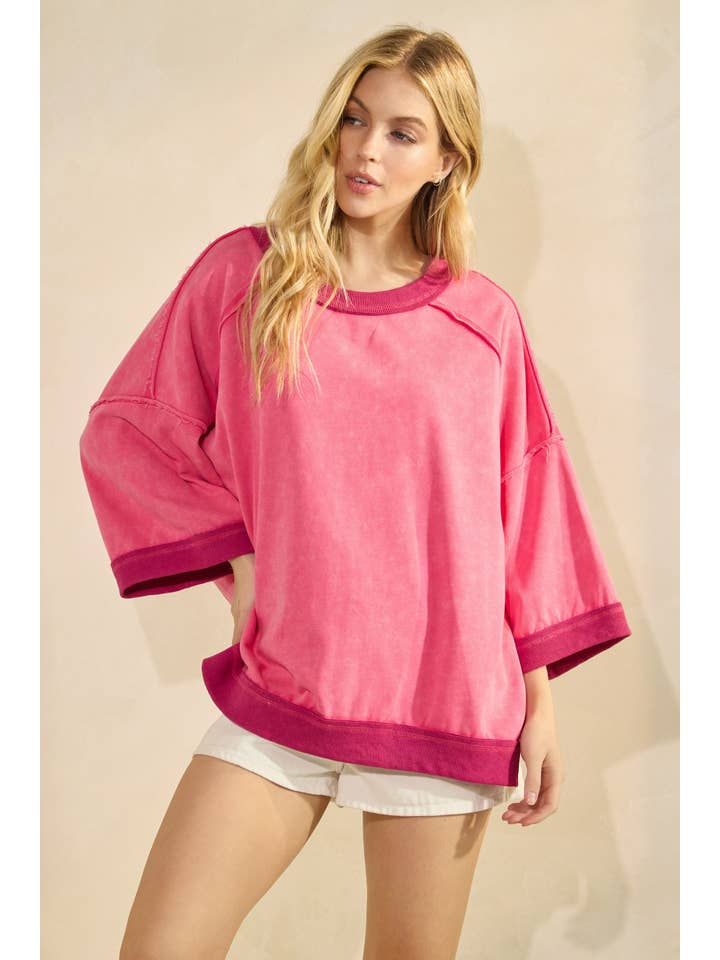 Sewn and Seen - Wholesale Top - Maternity - Mineral-Washed Oversized French Terry Top