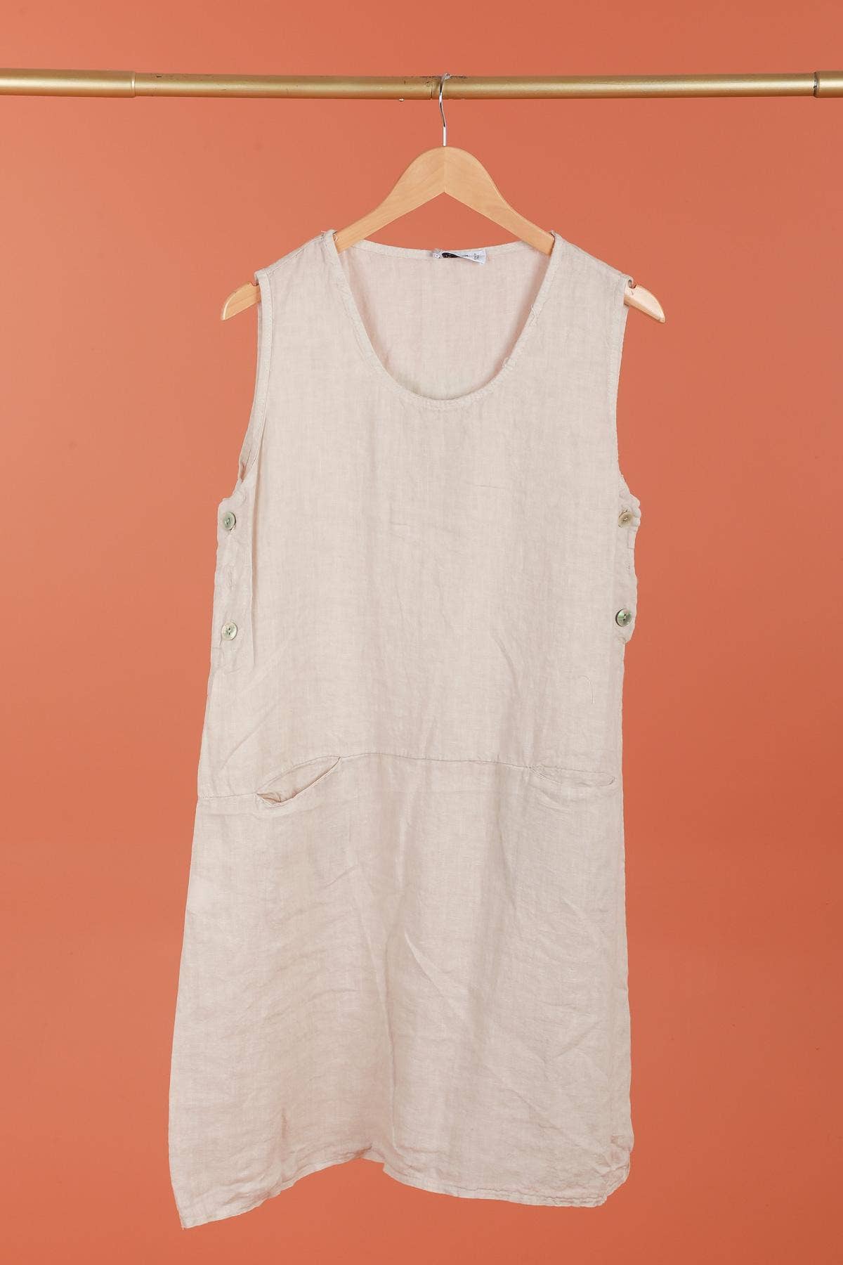 la maison des fibres naturelles – Großhandel Kleid – Damen – Ärmelloses Kleid aus 100 % Leinen, Modell 6255191