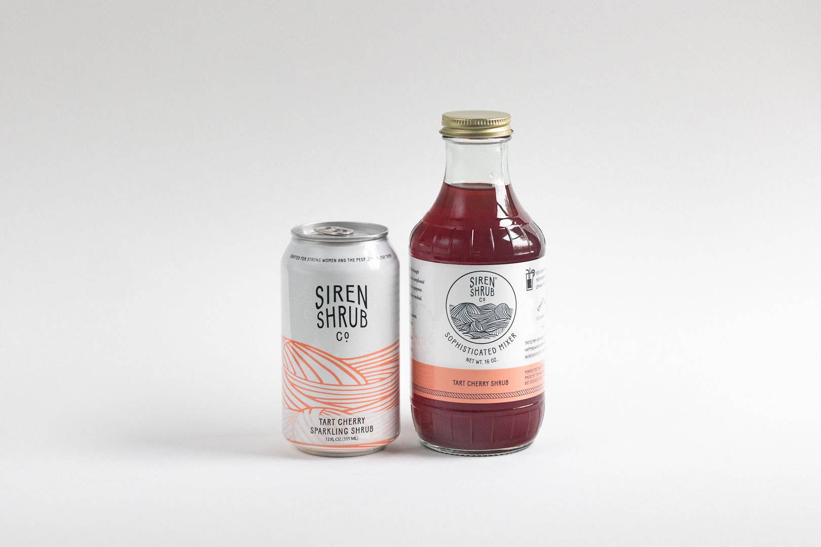 Siren Shrub Company LLC - Wholesale Non-Alcoholic Aperitif/Mocktail - Sparkling Shrub Starter Set - Basil and Tart Cherry (4pks)4