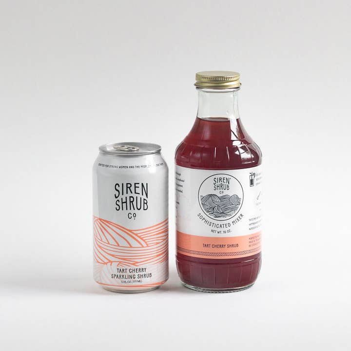 Siren Shrub Company LLC - Wholesale Non-Alcoholic Aperitif/Mocktail - Sparkling Shrub Starter Set - Basil and Tart Cherry (4pks)4
