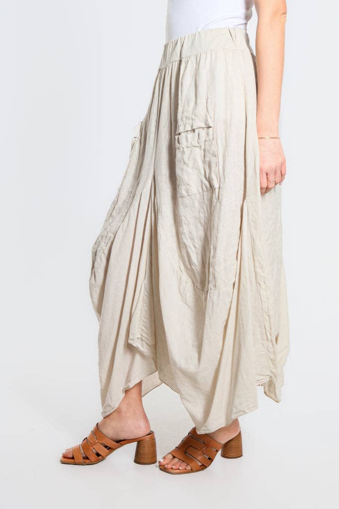 TINA Stephens Italy/Tees By Tina - Wholesale Skirt - Women's - Brenna Cotton/Linen Bunched Pocket Skirt (SL102W)26