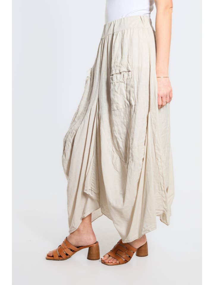 TINA Stephens Italy/Tees By Tina - Wholesale Skirt - Women's - Brenna Cotton/Linen Bunched Pocket Skirt (SL102W)26