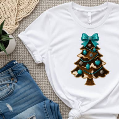 Western Christmas tree tee for wholesale by The Muddy Magnolia Boutique