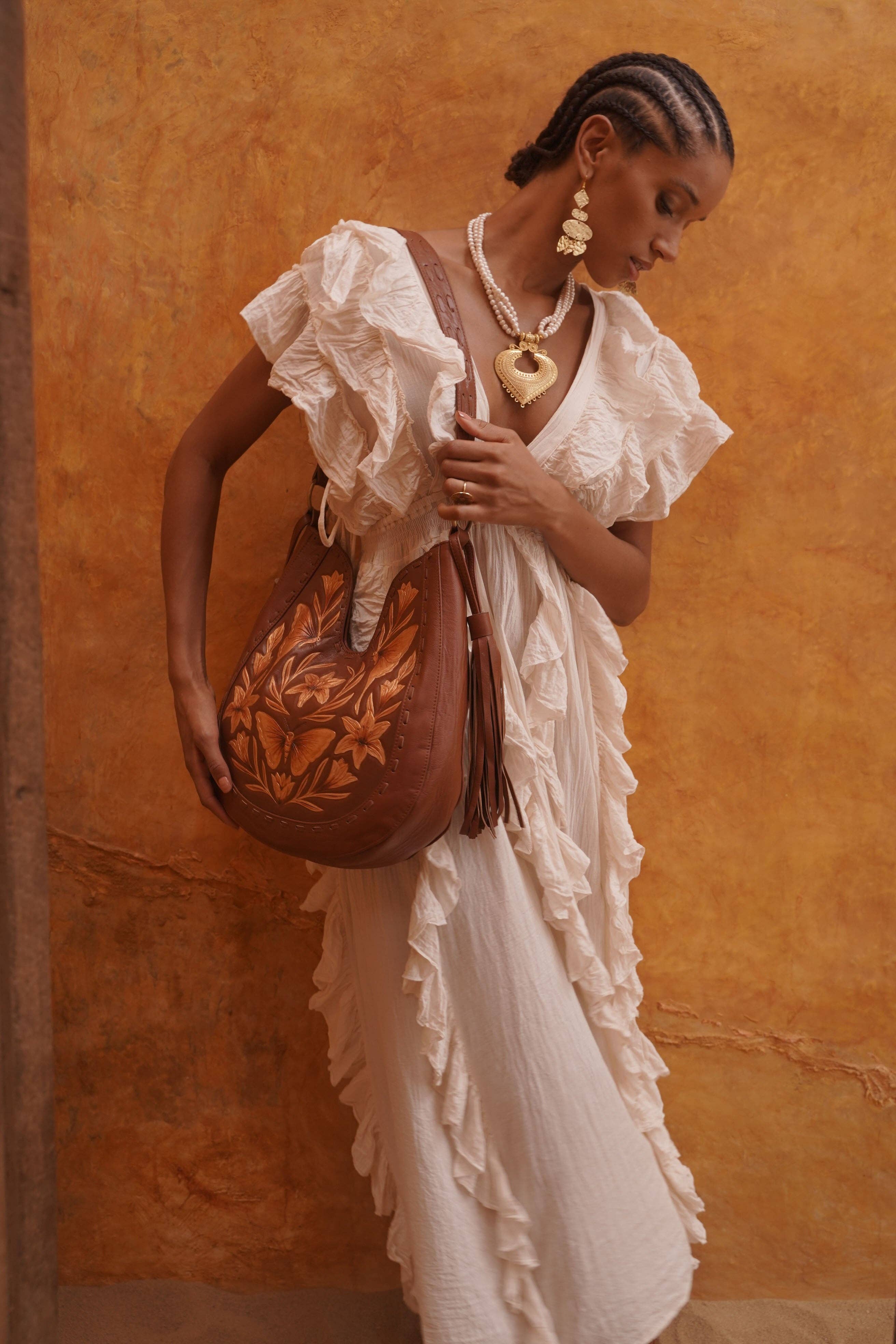 Tobacco Luna Cleopatra Bag Tobacco/Gold for wholesale on Faire0