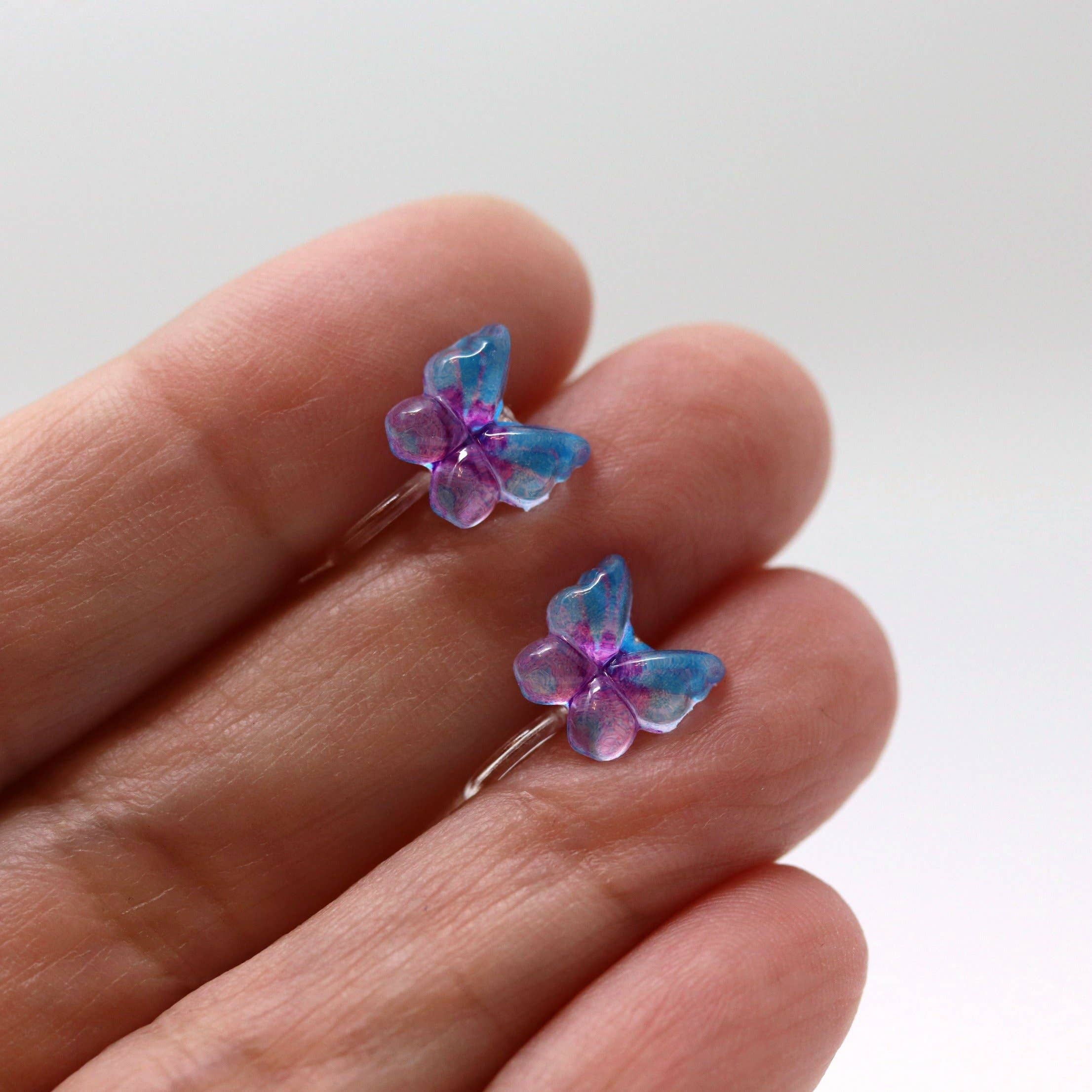 Pretty Smart - Wholesale Stud/Post Earrings - Butterfly Stud  Earrings, 10mm4