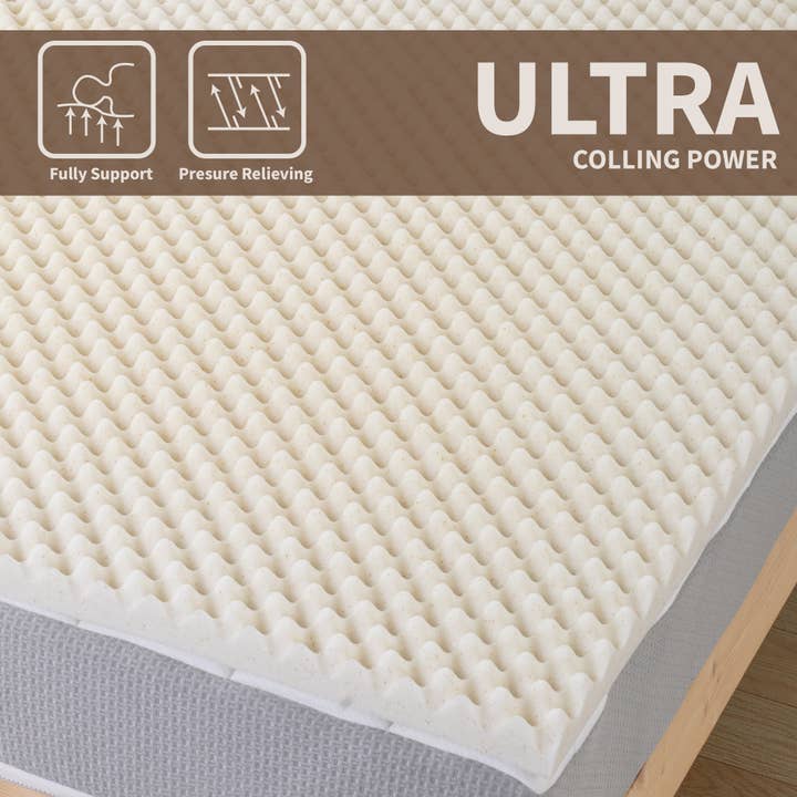 Beige Surmatelas alambiqué en mousse viscoélastique infusée de cuivre de 2 pouces en vente sur Faire