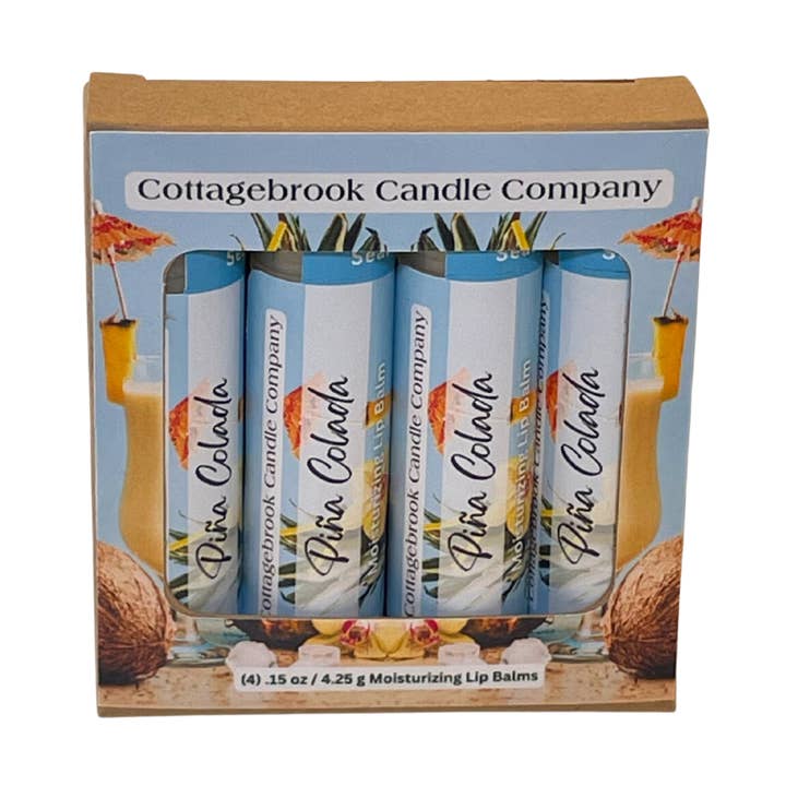 Piña Colada Fugtighedsgivende Læbepomade (4 stk) for engroshandel hos Cottagebrook Candle Company