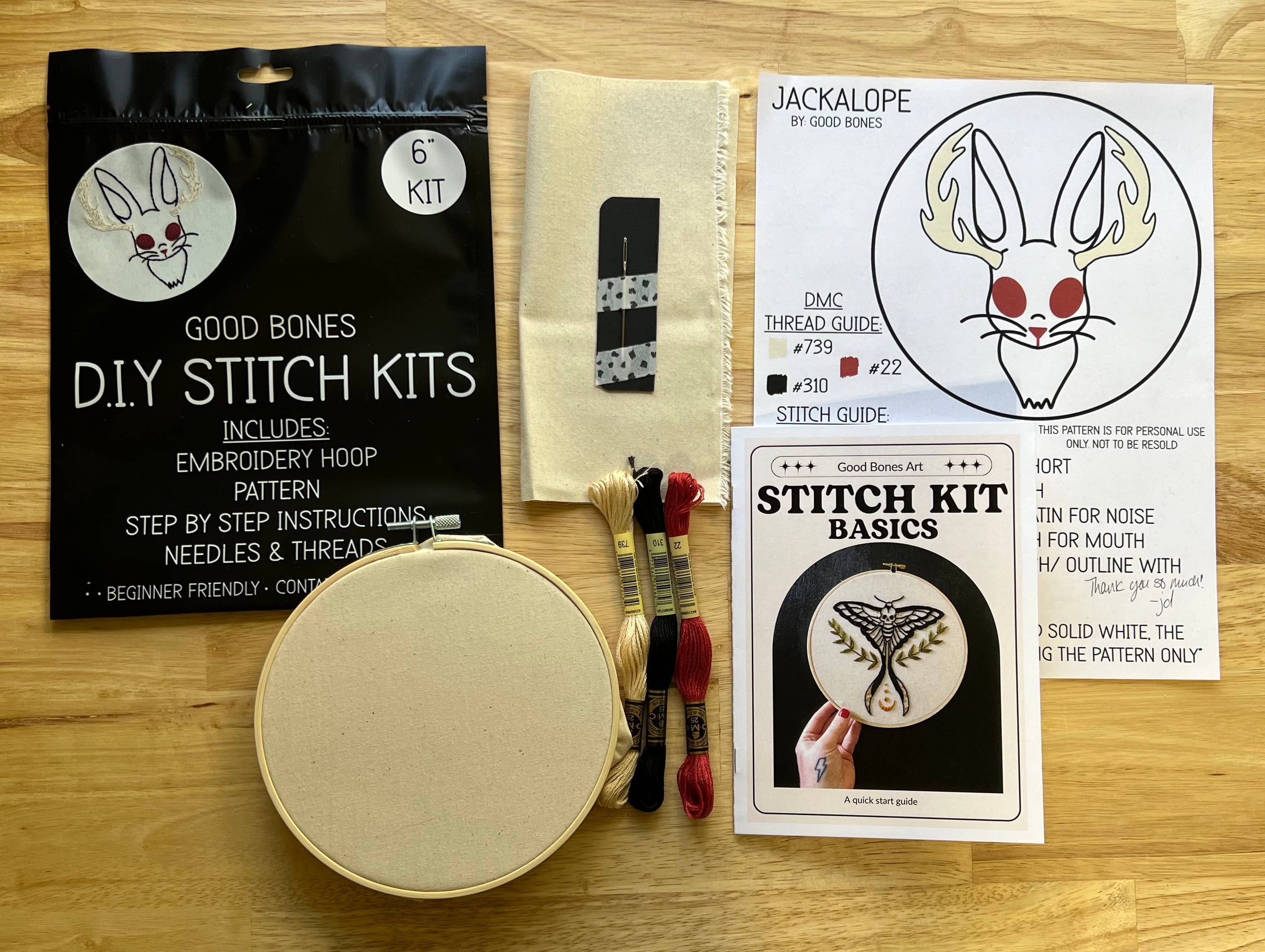 Good bones art - Venta al por mayor Kit de manualidades - Kit de bordado Jackalope 4