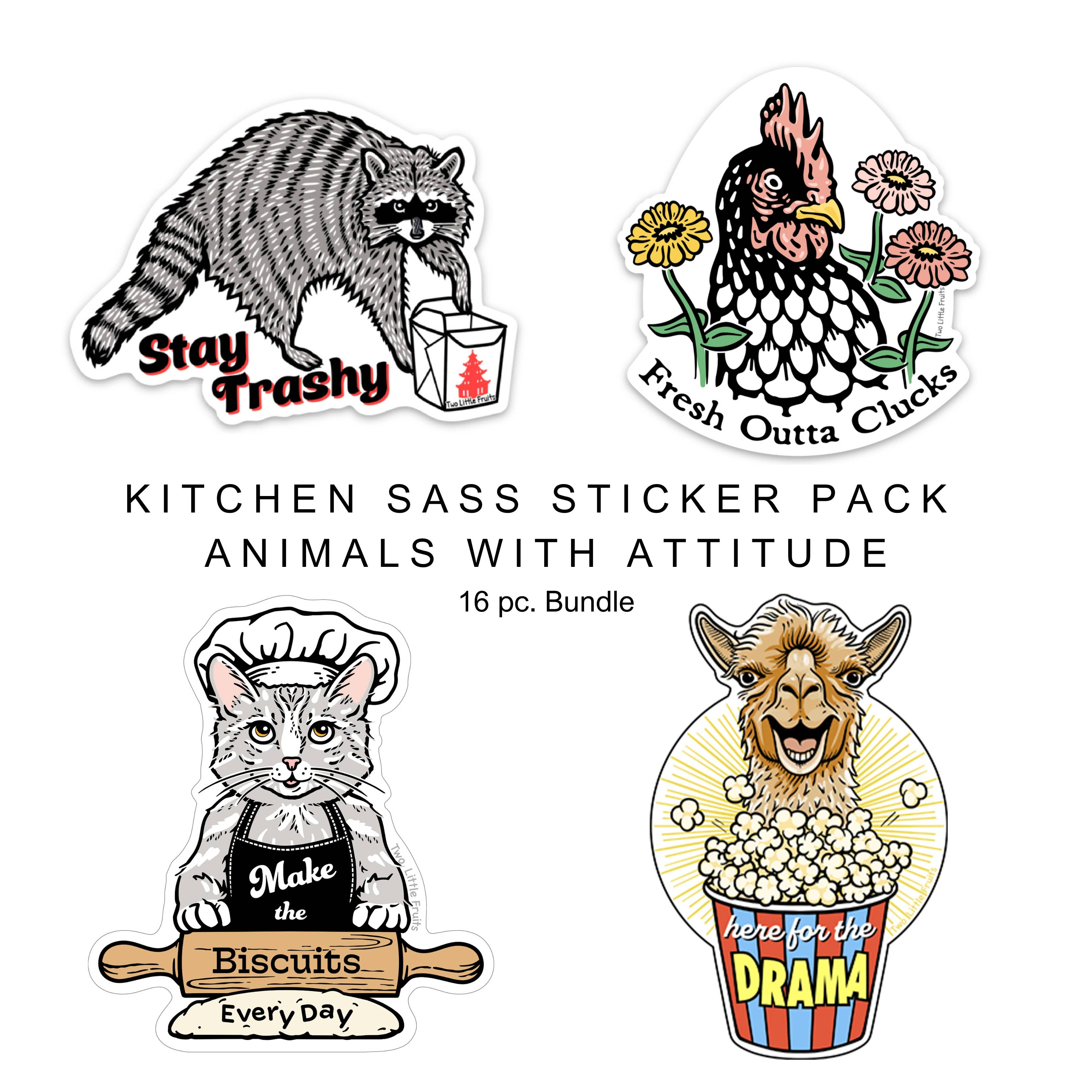 Two Little Fruits - Wholesale Sticker - Stickers Critter Chaos – Bold & Sassy sticker pack0