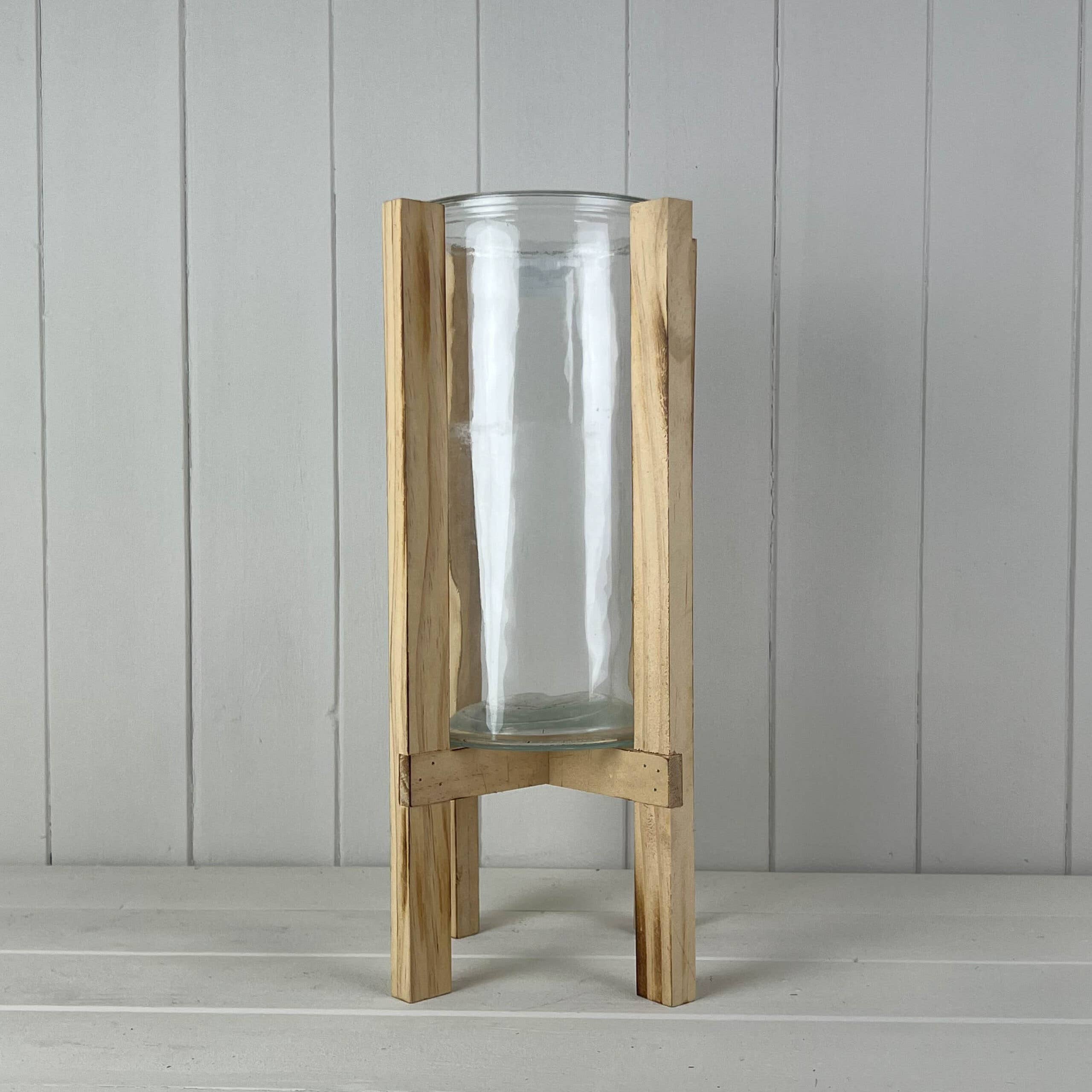 Satchville - Wholesale Lantern - Glass Lantern With Wooden Frame