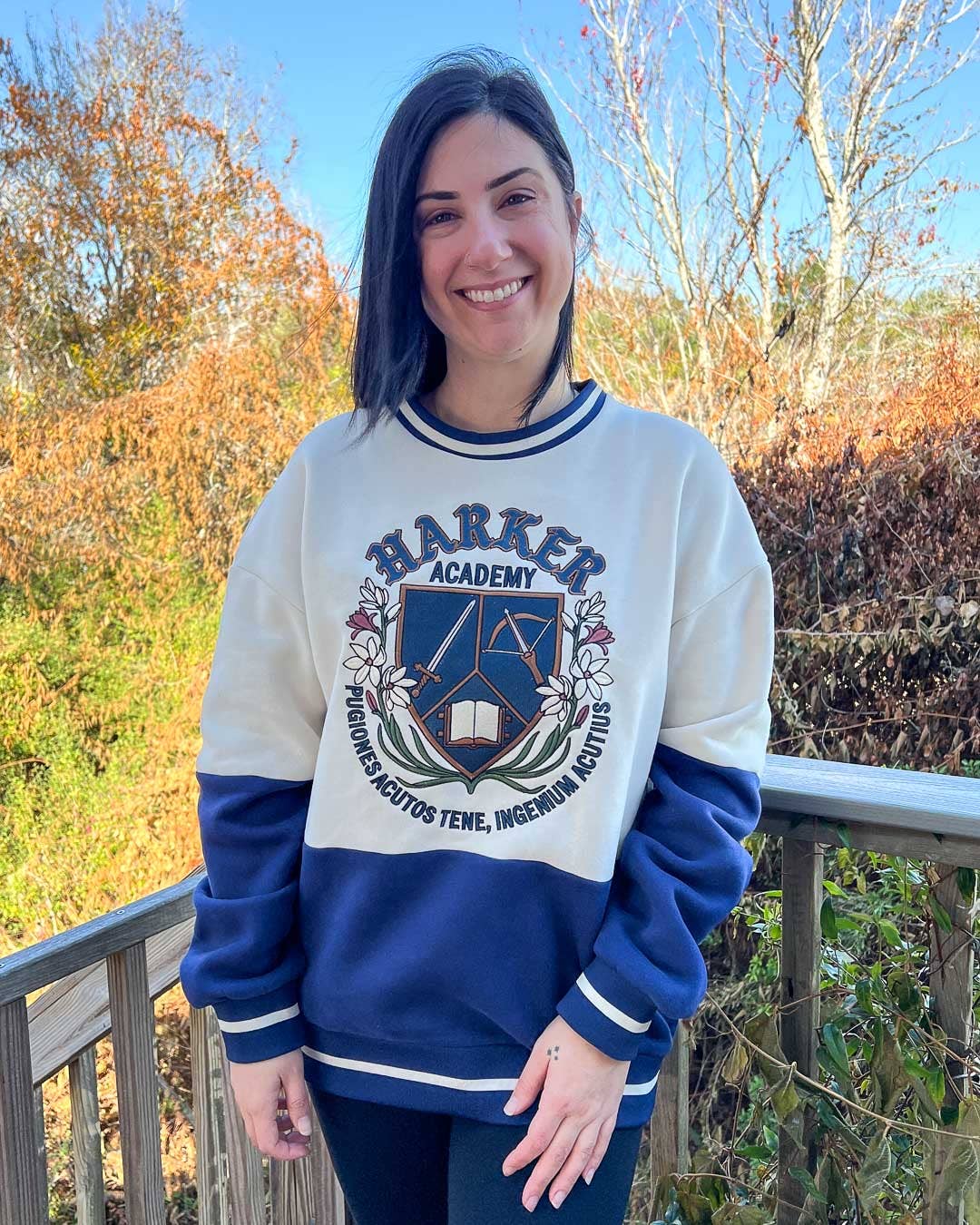 Blissfully Bookish Company - Wholesale Sweatshirt - Women's - Officially Licensed Harker Academy Embroidered Sweatshirt3