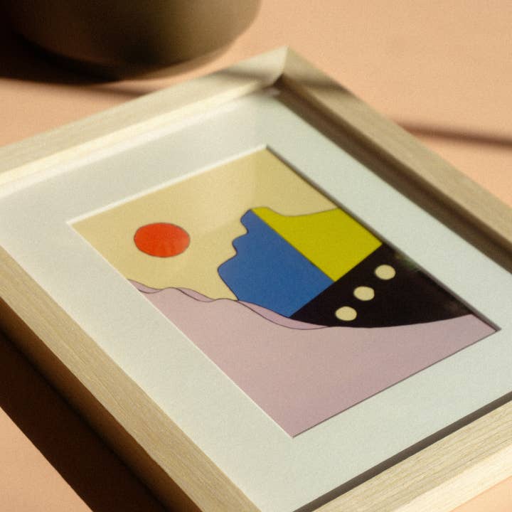 Mel K. Olrich Art - Wholesale Art Print - Abstract adobe building, colorblock, modern western wall art2