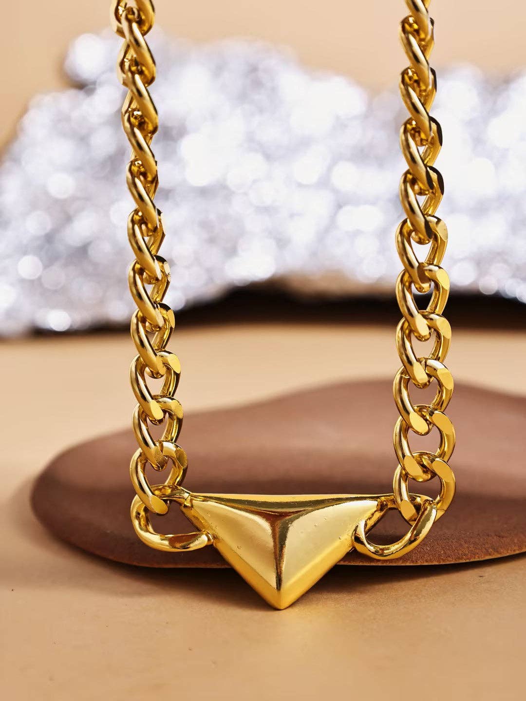 Katinki - Wholesale Pendant/charm necklace - Geometric Triangle Link Necklace