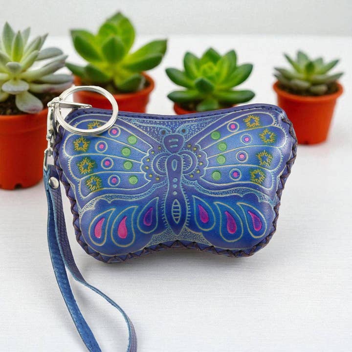 Sunflower Handmade leather inc - Wholesale Coin Purse - Women's - Handmade leather butterfly coin purse wallet1