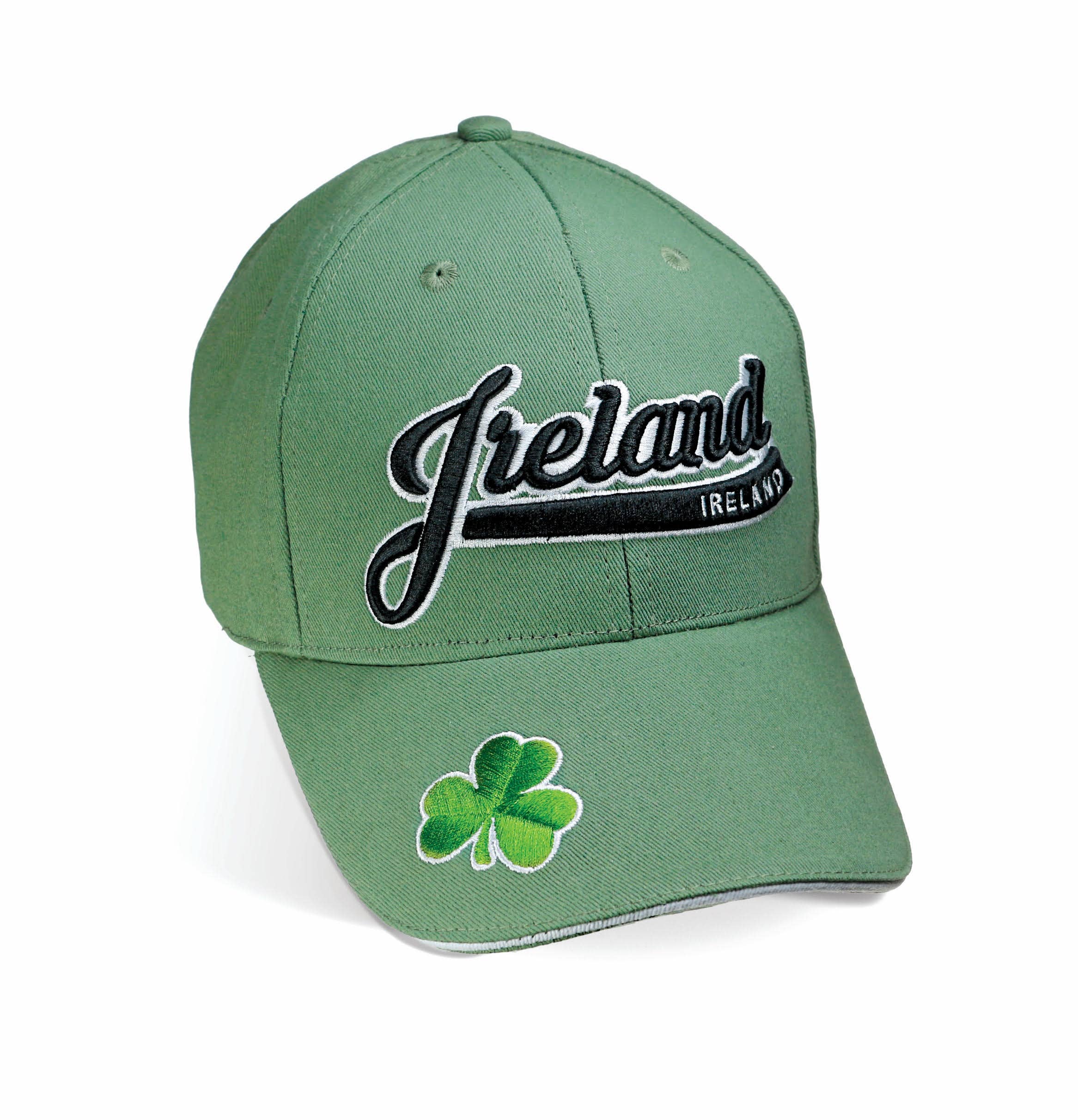 Dublin Gift Company - Wholesale Baseball Cap - Unisex - Irish Shamrock Embroidered Baseball Cap - Green