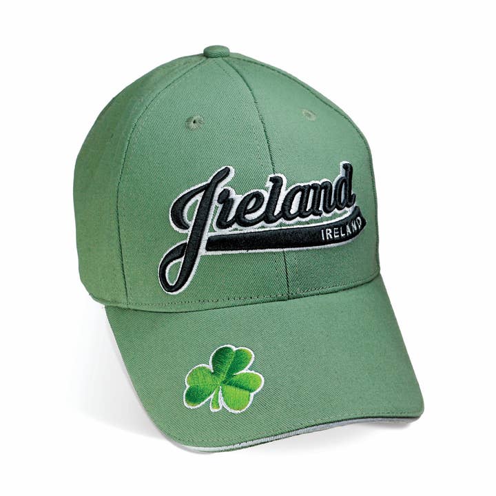 Dublin Gift Company - Wholesale Baseball Cap - Unisex - Irish Shamrock Embroidered Baseball Cap - Green0